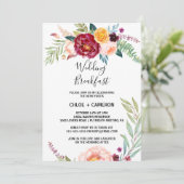水彩夏の花のウェディングブレックファスト 招待状 (スタンド正面)
