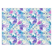 水彩夏の花イラストレーション模様 テーブルクロス (正面(横))