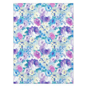 水彩夏の花イラストレーション模様 テーブルクロス (正面)