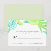 水彩夏の花ウェディングRSVP 出欠カード (正面/裏面)