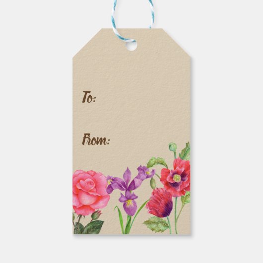 水彩夏の花フローラ母の日 ギフトタグ (裏面)