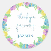 水彩夏の花 ブライダルシャワー ラウンドシール (正面)