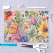 水彩夏の花 薄葉紙 (クラフト)