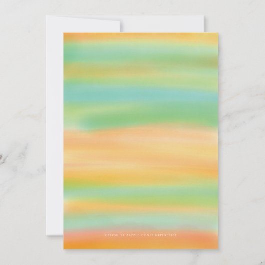 水彩夏サンセットバースデーパーティー招待状 招待状 (裏面)