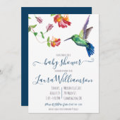 水彩夏ハミングバードベビーシャワー 招待状 (正面/裏面)