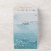 水彩夏ビーチ結婚式 オールインワン招待状 (外側)