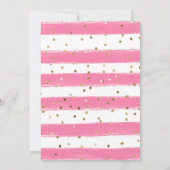 水彩夏ピンクの花スワン赤ちゃんシャワー 招待状 (裏面)