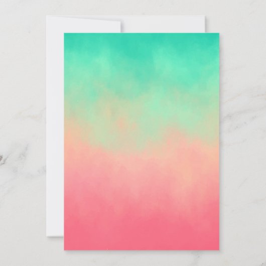 水彩夏フラミンゴキンセアニェラ 招待状 (裏面)