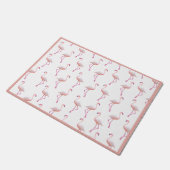 水彩夏フラミンゴ模様 ドアマット (アングル)