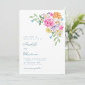 水彩夏フローラガーデンパーティー結婚ズ 招待状 (スタンド正面)
