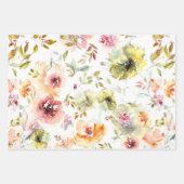 水彩夏フローラ包装紙シート ラッピングペーパーシート (正面)