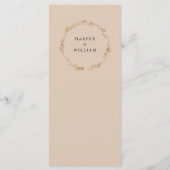 水彩夏ボホワイルドフラワー結婚のメニュー メニュー (裏面)