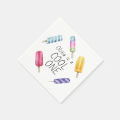 水彩夏ポプシクルアイスクリーム誕生日 スタンダードカクテルナプキン (角)