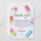 水彩夏ポプシクル誕生日サンキューカード サンキューカード (正面)