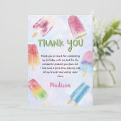 水彩夏ポプシクル誕生日サンキューカード サンキューカード (スタンド正面)