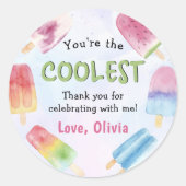 水彩夏ポプシクル誕生日シール ラウンドシール (正面)