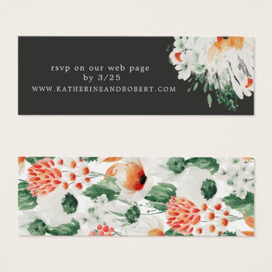 水彩夏ヤマトフラワー結婚ズWebサイトカード (正面&裏面)