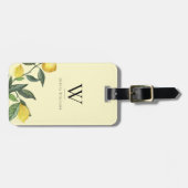 水彩夏レモンのモノグラム ラゲッジタグ (正面横)