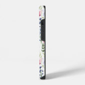 水彩夏ワイルドフラワーパターン iPhoneケース (左側面)