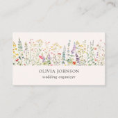 水彩夏ワイルドフラワーフローラ名刺 名刺 (正面)