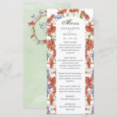 水彩夏山結婚草の献立 メニュー (正面/裏面)