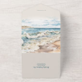 水彩夏日海洋海滩婚礼 オールインワン招待状 (外側)