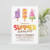 水彩夏日生日派对 招待状 (スタンド正面)