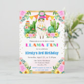 水彩夏日花卉小羊子供誕生日 招待状 (スタンド正面)