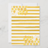水彩夏日蜜蜂向日葵婴儿淋浴 招待状 (裏面)