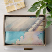 水彩夏期旅行休暇レトロバス 薄葉紙 (ギフト)