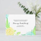水彩夏花ウェディングレセプションカード 招待状 (スタンド正面)