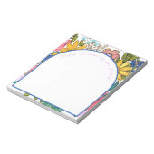水彩夏花模様パーソナライズされたメモ帳 ノートパッド (回転)