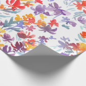 水彩夏草の花継ぎ目の無い模様 ラッピングペーパー (角)