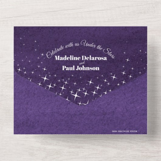 水彩夕べ結婚は、式と食事を演出 オールインワン招待状 (裏面)