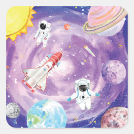 水彩外宇宙シール スクエアシール