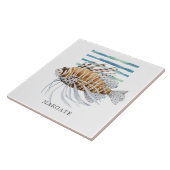 水彩外来魚類ビーチ沿岸マルガート タイル (側面)