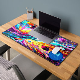 水彩外空間モノグラムデザイン デスクマット