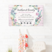 水彩多汁性サボテン&ウッ素朴ドボヘミアン 横断幕 (インサイチュ)