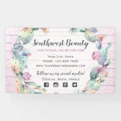 水彩多汁性サボテン&ウッ素朴ドボヘミアン 横断幕 (横)