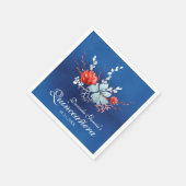 水彩多汁性フローラ植物性キンセアニラ スタンダードカクテルナプキン (角)