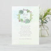 水彩多肉乳児シャワーありがとう サンキューカード (スタンド正面)