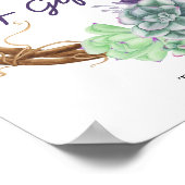 水彩多肉乳児シャワーカードとギフト ポスター (角)