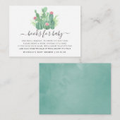 水彩多肉乳児シャワーブックリクエスト エンクロージャーカード (正面/裏面)