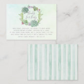 水彩多肉乳児シャワーブックリクエスト エンクロージャーカード (正面/裏面)