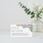 水彩多肉乳児シャワーブックリクエスト エンクロージャーカード (スタンド正面)