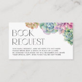 水彩多肉乳児シャワーブックリクエスト エンクロージャーカード (正面)