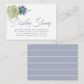 水彩多肉乳児シャワー表示シャワー エンクロージャーカード (正面/裏面)