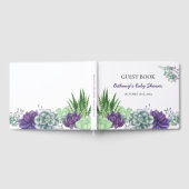 水彩多肉乳児シャワー ゲストブック (全面)