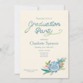 水彩多肉卒業パーティー 招待状 (正面)