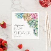 水彩多肉夏の赤ちゃんシャワー スタンダードカクテルナプキン (インサイチュ)